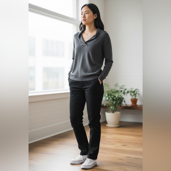 Joie Sweaters - Joie | Collared Cashmere Wool Blend V Neck Cozy Sweater in Gray Size XS